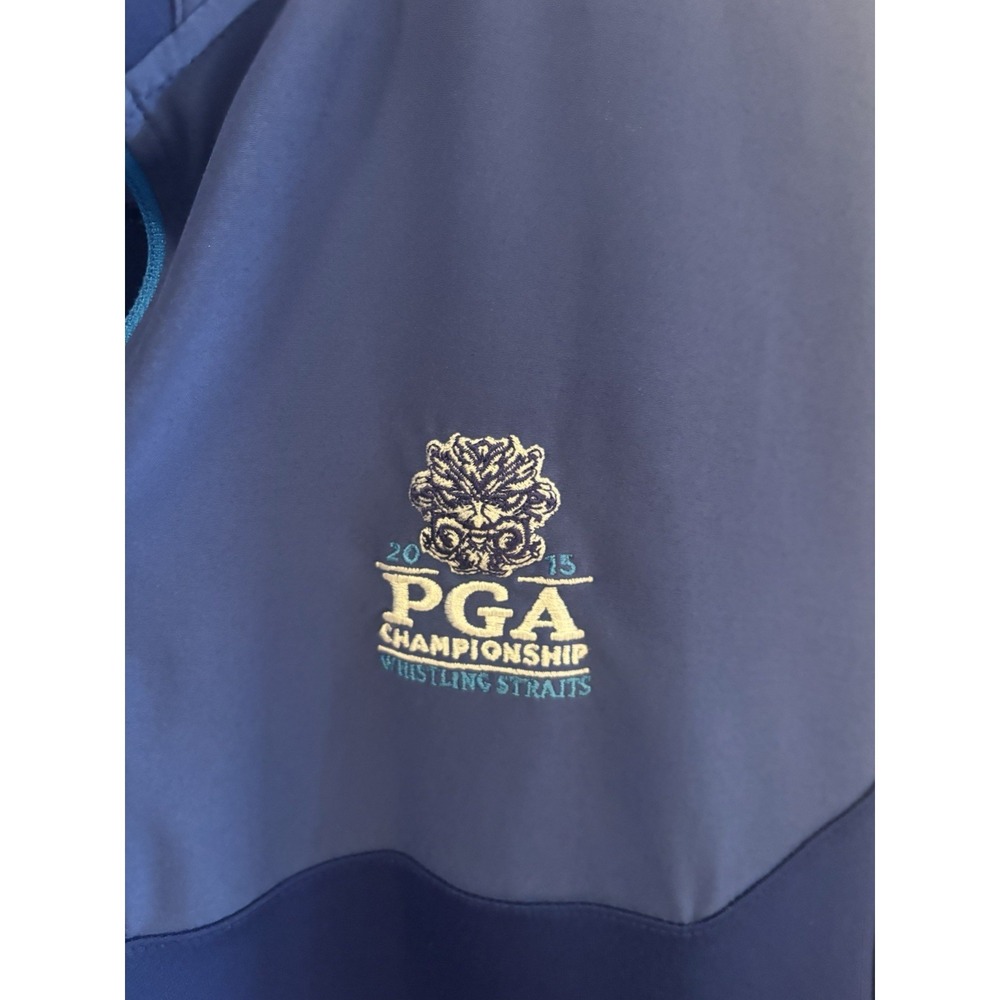 Nike Golf Mens 2015 PGA Championship Whistling Straits 1/4 Zip Pullover Blue L - Picture 2 of 4